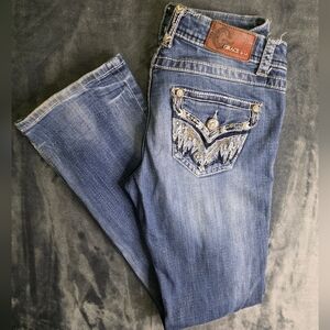 Grace in LA‎ Bootcut Jeans Womens 28 Low Rise Embelished/studs/rhinestones Denim